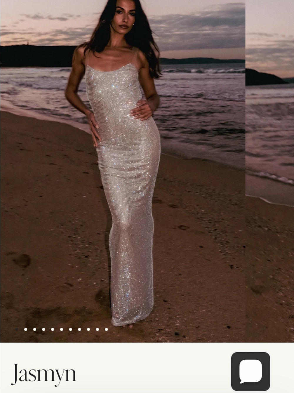 ISO:!!!!!Meshki Silver Sequin Maxi Slip Dress